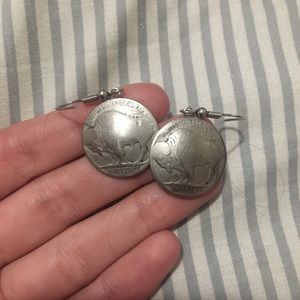 Buffalo Nickel Earrings with Sterling Ear Wires